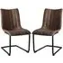 Edenton Dining Chairs Pair - Brown, Faux Leather