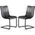 Edenton Dining Chairs Pair - Grey, Faux Leather