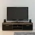 Edged TV Stand with 2 Doors - Walnut, Wood