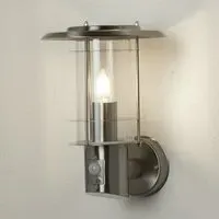 Edgeware Outdoor Wall Light with Sensor - Stainless Steel