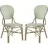 Edinburg Rattan Bar Chairs - Pastel Green, Wood