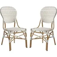 Edinburg Rattan Bar Chairs with Wooden Frame - Natural