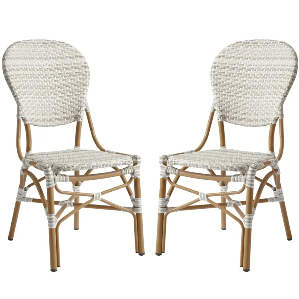 Edinburg Rattan Bar Chairs with Wooden Frame - Natural image