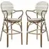 Edinburg Rattan Bar Stools with Wooden Frame - Natural