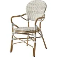 Edinburg Rattan Garden Armchair with Wooden Frame - Natural