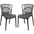 Edinburgh Stacking Garden Chairs Pair - Black, Plastic
