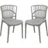 Edinburgh Stacking Garden Chairs Pair - Grey, Plastic