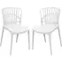 Edinburgh Stacking Garden Chairs Pair - White, Plastic