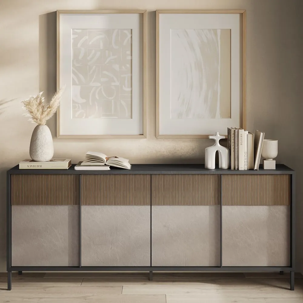 Edison 4-Door Sideboard - Lava Mercure Oak