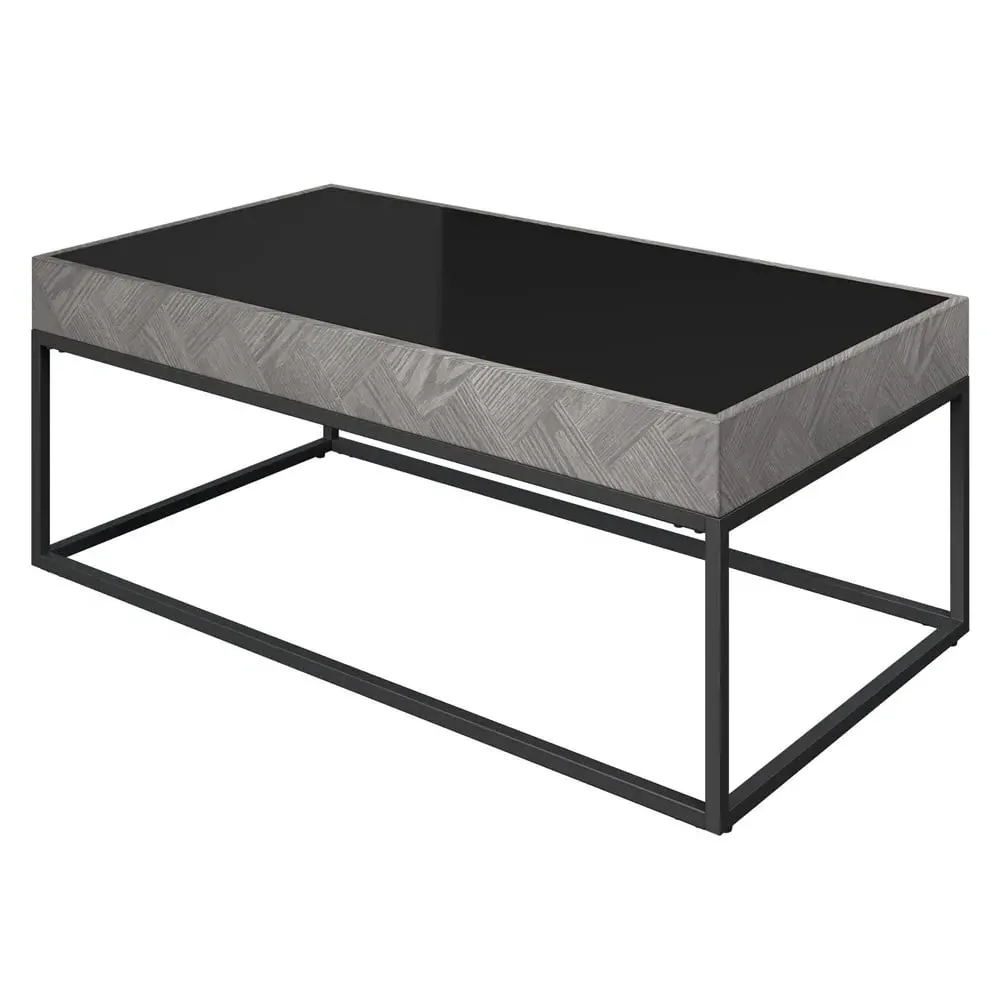 Edison Coffee Table - Black, Glass