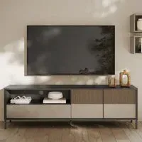 Edison Large TV Stand with 2 Doors 1 Drawer - Lava Mercure Oak