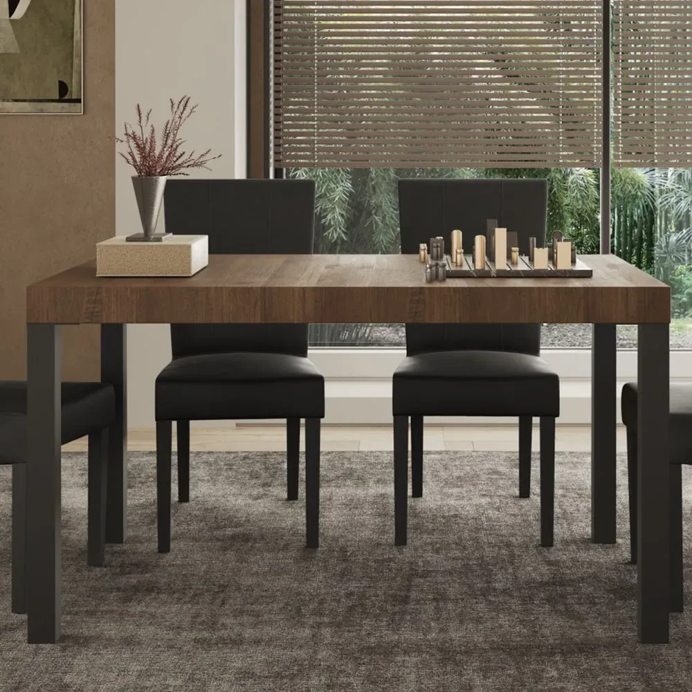 Edison Small Dining Table with Metal Legs - Mercure Oak