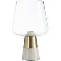 Edisot Glass Shade Table Lamp - White, Marble