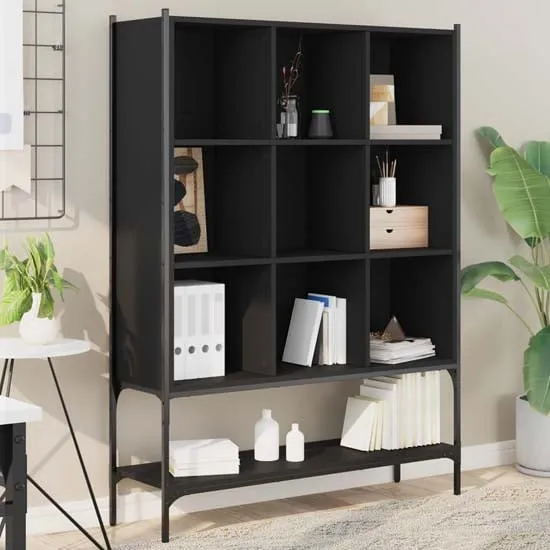 Edisto 9-Shelf Bookcase - Black, Engineered Wood image