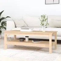Edita Coffee Table with Undershelf - Natural, Pine Wood