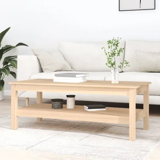 Edita Coffee Table with Undershelf - Natural, Pine Wood image