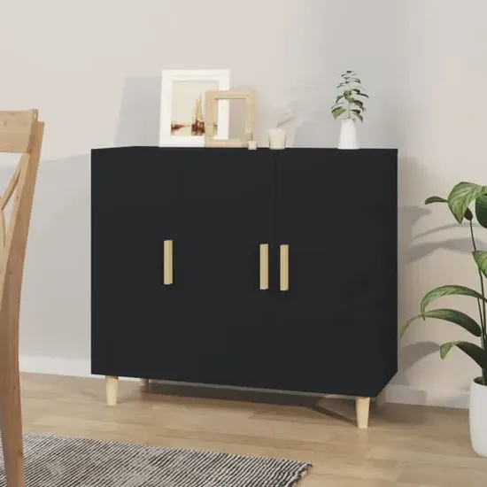 Ediva 3-Door Sideboard - Black, Engineered Wood