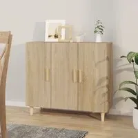 Ediva 3-Door Sideboard - Sonoma Oak, Engineered Wood