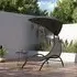Ediva Steel Sun Lounger with Canopy - Grey