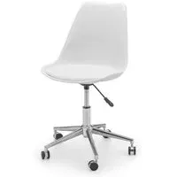 Edolie PU Office Chair - White, Chrome