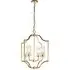 Edrea 4 Lights Ceiling Pendant Light - Satin Brass, Glass