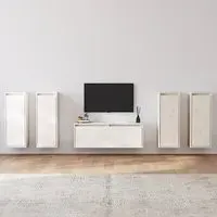 Edsel Entertainment Unit - White, Pinewood