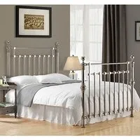 Edward King Size Bed Frame - Chrome, Metal