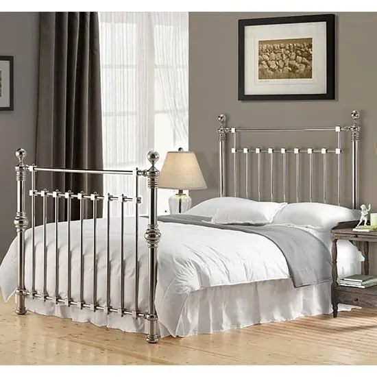 Edward King Size Bed Frame - Chrome, Metal