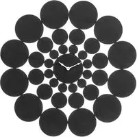 Efroya Round Wall Clock - Black, Metal