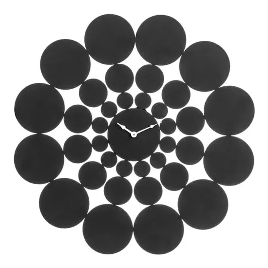 Efroya Round Wall Clock - Black, Metal