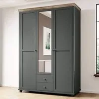 Eilat 3-Door Mirrored Wardrobe - Green