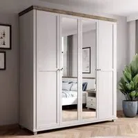 Eilat 4-Door Mirrored Wardrobe - Abisko Ash