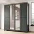 Eilat 4-Door Mirrored Wardrobe - Green