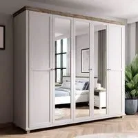 Eilat 5-Door Mirrored Wardrobe - Abisko Ash