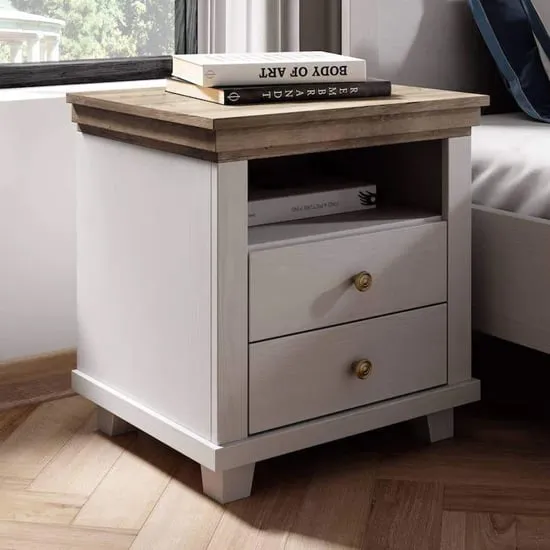 Eilat Bedside Cabinet with 2 Drawers - Abisko Ash