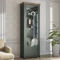 Eilat Tall Display Cabinet Left with LED - Green