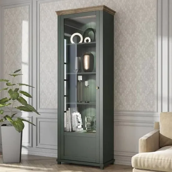 Eilat Tall Display Cabinet Left with LED - Green image