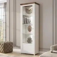 Eilat Tall Display Cabinet Right with LED - Abisko Ash