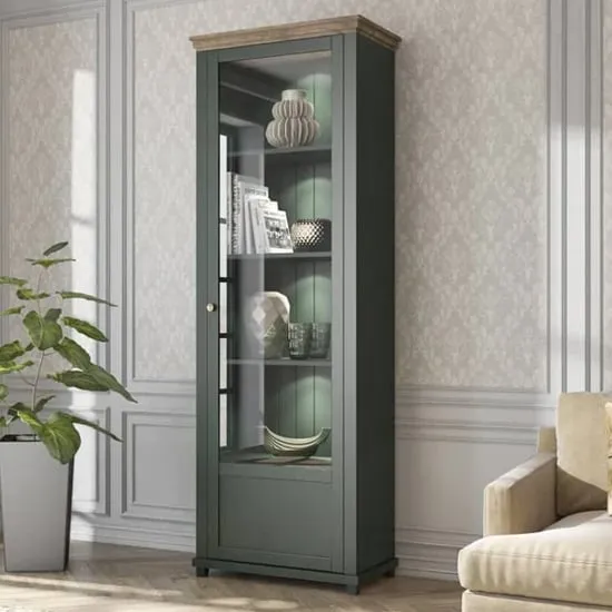 Eilat Tall Display Cabinet Right with LED - Green