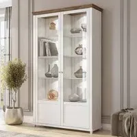 Eilat Tall Display Cabinet with LED - Abisko Ash