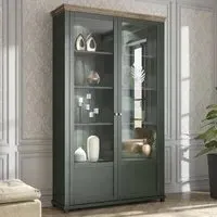Eilat Tall Display Cabinet with LED - Green
