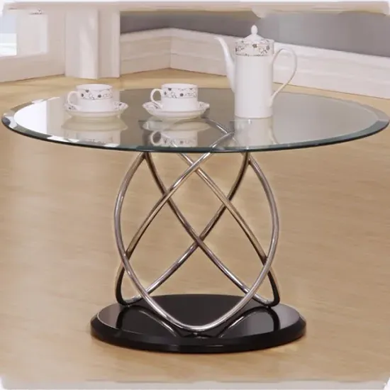 Einav Round Coffee Table - Clear Glass, High Gloss product
