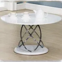 Einav Round Coffee Table - White, High Gloss