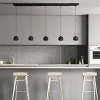 Eindhoven 5 Lights Bar Pendant Light - Black, Metal