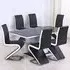 Eira Glass Top Dining Table with 6 Aelia Chairs - Black