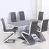 Eira Glass Top Dining Table with 6 Aelia Chairs - Grey