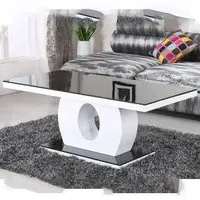 Eira Rectangular Coffee Table - Black, Glass