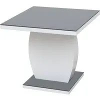 Eira Square Lamp Table - Grey, Glass
