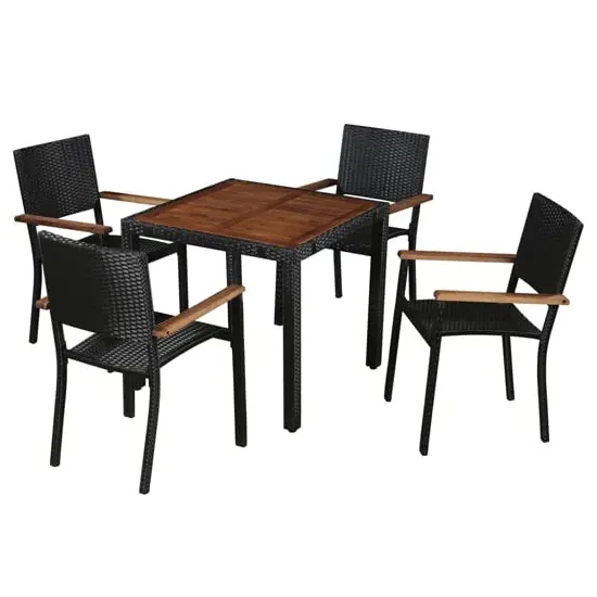 Ekani 5 Piece Outdoor Dining Set - Brown, Poly Rattan image