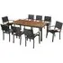 Ekani 9 Piece Outdoor Dining Set - Brown, Poly Rattan